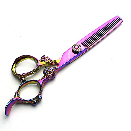 Rainbow Color Hair Cutting Shears Set - 6.0 Inch Professional Thinning Scissors for Salon & Home Use