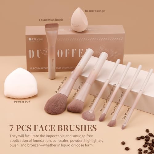 12pcs Makeup Brush Set with Sponges - Cruelty-Free Professional Brushes & Blenders