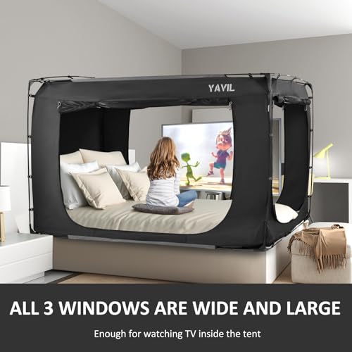 Queen Bed Tent Canopy for Kids and Adults - Indoor Privacy Sleep Tent, Blackout, Queen Size
