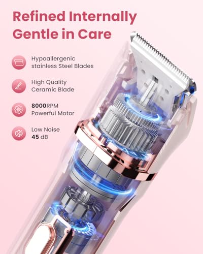 Kabowa 5-in-1 Waterproof Women's Bikini Trimmer with Pink Variation