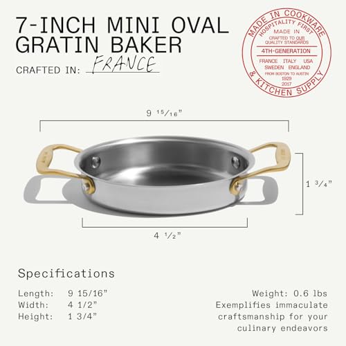 Made In 2-Piece Stainless Steel Oval Gratin Dishes - Oven Safe Up to 750°F