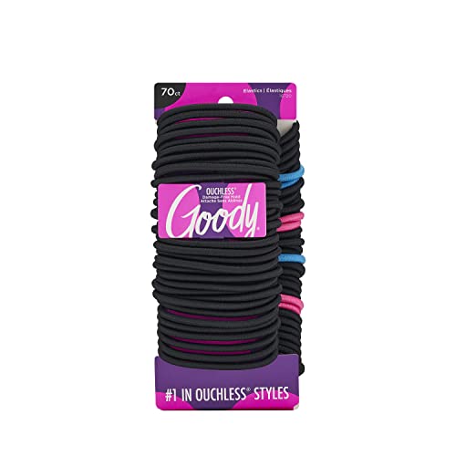 Goody Ouchless Elastics Value Pack, Black & Bright, 70ct