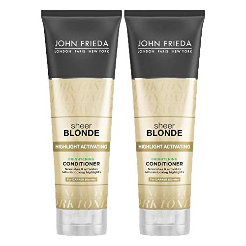 John Frieda Sheer Blonde Highlight Activating Conditioner for Vibrant Color, Natural and Color-Treated Blondes, with Nutritious Honey and Oatmeal, 8.45 Ounces (Pack of 2)
