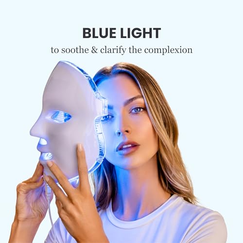 LED Light Therapy Face Mask with 7 Colors & 5 Intensity Levels for Skin Rejuvenation