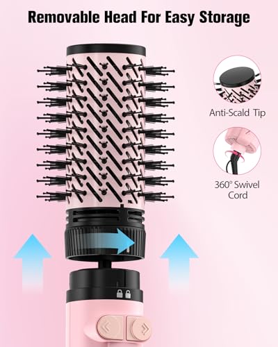 Farery 2-in-1 Hot Air Brush Set - One-Step Volumizer & Styling Tool in Pink
