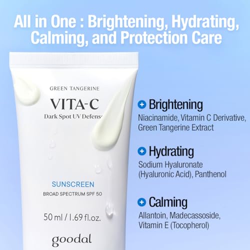 Green Tangerine Vita-C Sunscreen SPF 50 for Face - No White Cast, Broad Spectrum, Daily UV Defense, 50ml