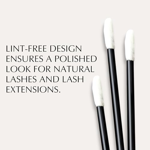 Lint-Free Lash Applicators Set - 100 Count for Eyelash Extensions & Makeup