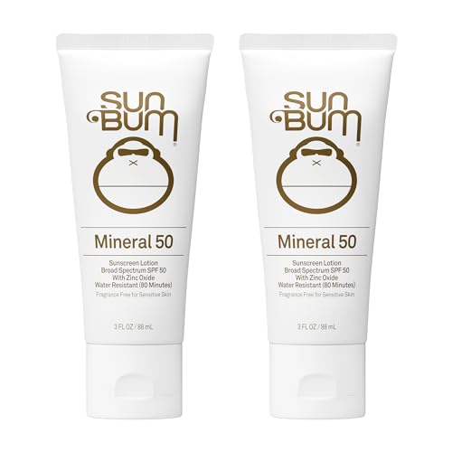 Sun Bum Mineral SPF 50 Sunscreen Lotion - Vegan, Hawaii, 1 Fl Oz, 2 Pack