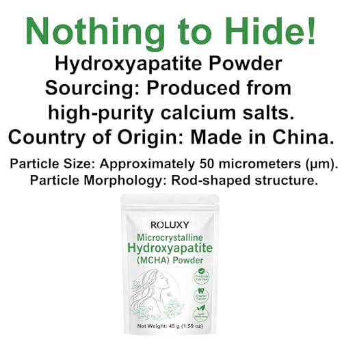 45g Microcrystalline Hydroxyapatite Powder for Teeth Remineralization & Sensitivity Relief - Unflavored, Non-Nano, Vegan