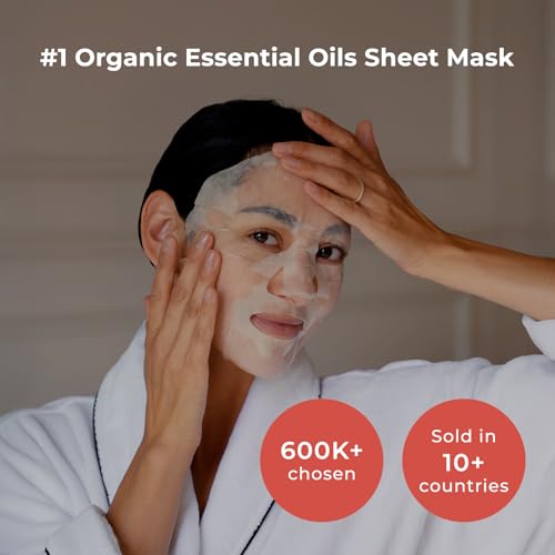 INNA ORGANIC Sheet Mask Set, Anti-Aging & Hydrating, EWG & COSMOS Certified (Pack of 5) | First Pick Discovery Set| Suitable for women | Essential oils infused | Luxury Clean Beauty