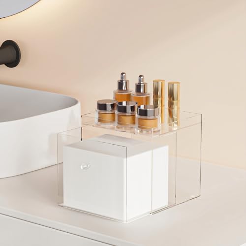 Disposable Face Towels Holder For Clean Skin Club£¬Acrylic Face Towels Container Drawer, Custom Made Holder For Home And Makeup Organization (Towels Not Included)