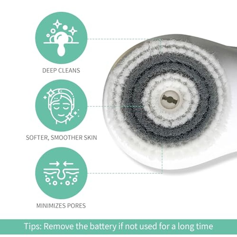 Daily Facial Brush Head Replacement, Soft Spinning Bristles for Gentle Cleansing, Compatible with Most Facial Cleansing Devices, Smooth, Radiant Skin Care Accessory