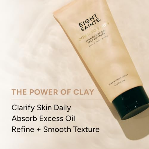 Eight Saints Down To Earth Mud Gel Face Wash 6.7 oz - Gentle Anti-Aging & Makeup Remover