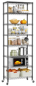Golpart 8-Tier Wire Closet Shelf Storage Organizer Black 74.2"H