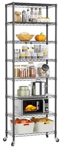 Golpart 8-Tier Wire Closet Shelf Storage Organizer Black 74.2"H