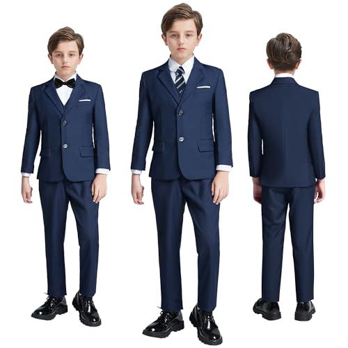 JPF Boy's Formal Suit Set Slim Fit Kids Tuxedo Suits for Wedding Teen Toddler Boy Dress Suit Outfit