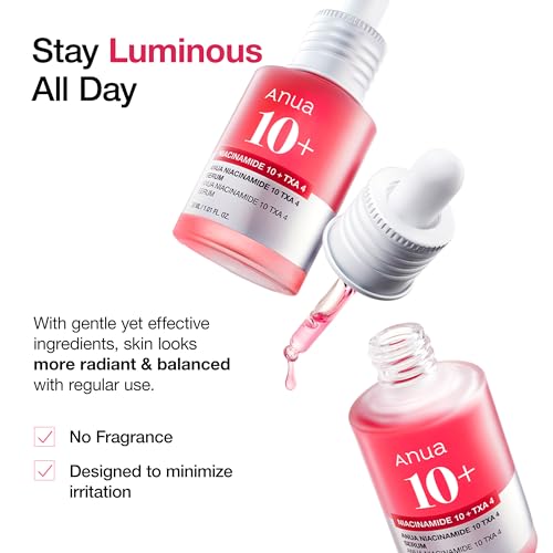 Anua Ultimate Glow Protection Duo, Zero-Cast Moisturizing Finish Sunscreen + Niacinamide 10 + TXA 4 Serum, SPF 50,No White Cast, Facial Serum for face, Korean skincare Set