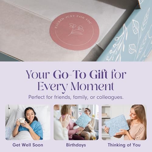 Lavender Spa Gift Set with Candle, Bath Bomb & Soap - Relaxation Gift Basket for Women