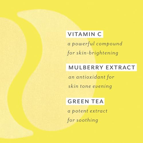 PATCHOLOGY Eye Mask, Brightening Under Eye Patches for Puffy Eyes and Dark Circles, Vitamin C Serum, Dark Circles Under Eye Treatment, Hydrating Eye Patches for women and men (5 Pairs)