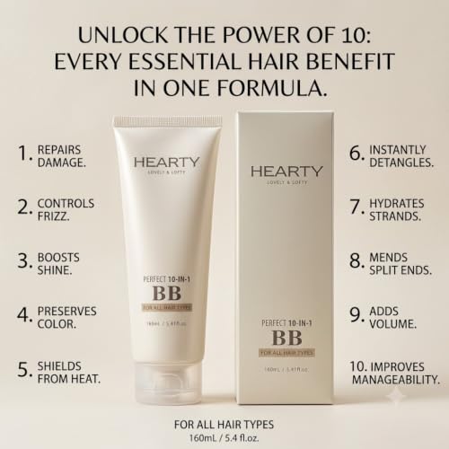 10-in-1 Hair BB Cream - Frizz Control, Keratin & Argan Oil, 160ml