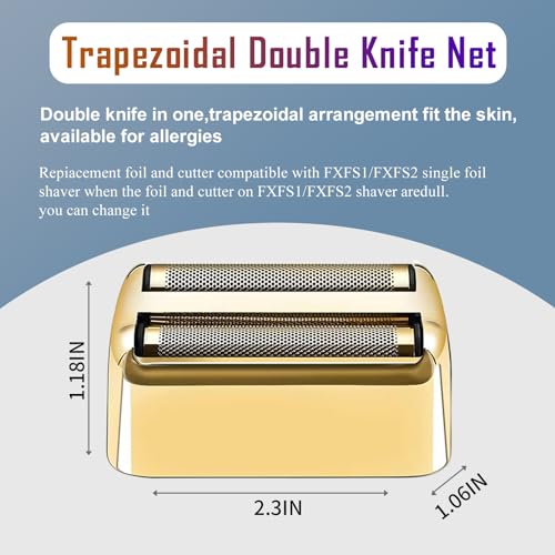 FXFS2G/FXFS2 Replacement Foil & Cutters 4-Piece Pack for BaBylissPRO Shaver Golden-4PCS