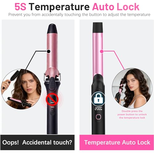 Travel 1 Inch Curling Iron - Pink, Dual Voltage with EU/UK Plug