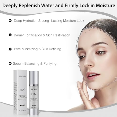 HACIRFE 1.69 Fl Oz Multi-Weight Hyaluronic Acid Face Serum with Niacinamide - Hydrating & Anti-Aging