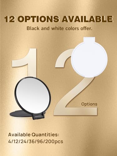 96 Pack Compact Mirrors Bulk - White Pocket Travel Makeup Mirrors for Party Favors