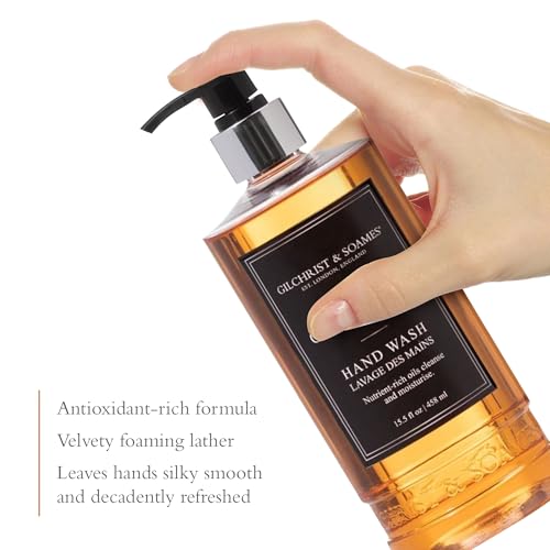 Gilchrist & Soames London Hand Wash ? Natural Moisturizing Liquid Cleanser With Red Tea, Soy, Grape Seed Oil, & Ginkgo ? Paraben & Sulfate Free Soap with Crisp, Clean Scent, 15.5 oz Pump Bottle