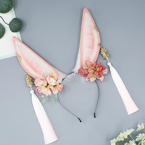Pink Bunny Ears Headband for Cosplay Animal Party Accessories Yhdw-Pink