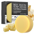 Beef Tallow Soap: Organic Grass-Fed Moisturizing Bar for Men & Women's Daily Face & Body Cleansing, Ideal for Sensitive & Dry Skin, 4.2 oz