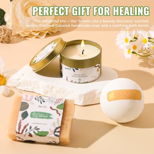 Get Well Soon Gift Basket for Women - Self Care & Relaxation Set with Blanket Candle Socks