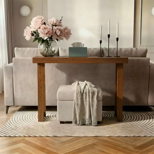 36 Inch Pecan Wood Console Table - Classic Hallway & Entryway Furniture