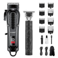 WAIKIL Professional Hair Clippers for Men & Beard Trimmer Set,Cordless Barber Clippers with T-Blade Outliner,LED Display,8 Guide Combs,Rechargeable Grooming Kit for Home & Barbershop