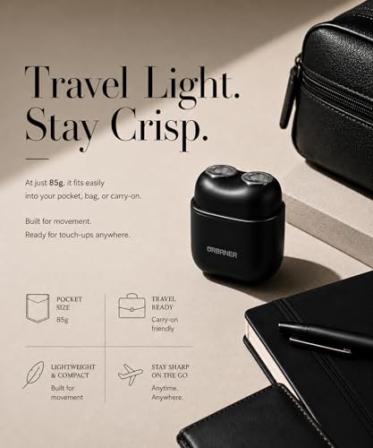 Mini Electric Shaver for Men Portable Travel Razor Dual Rotary Heads Waterproof USB-C Rechargeable