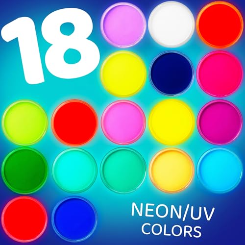 Blue Squid Face Paint Water Based Single Cake Professional Face Paint & Body Paint - Water Activated, Kids Adults Face Painting for Costume, Halloween Makeup, Cosplay - Neon White Face Paint 30g