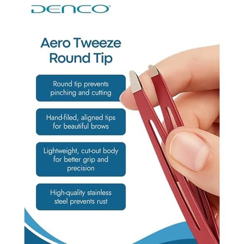 Denco Accents Aero Tweeze Round Tip, Assorted Colors,1 Count (Pack of 1)