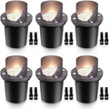 SUNVIE 6-Pack 12W 3000K LED Low Voltage Well Lights Shield Top