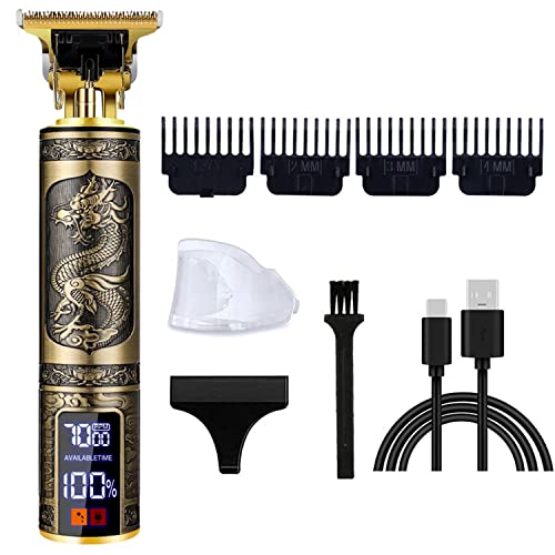 Cordless Hair Trimmer for Men - T-Blade Zero Gapped Beard & Edger Clipper with LED Display