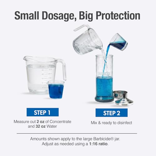 Large Disinfecting Jar - 37.2 Fl Oz Professional Tool Sanitizer for Combs Brushes Nails