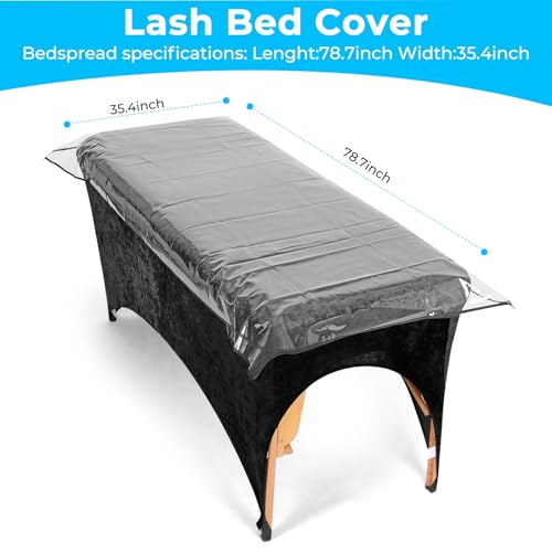 PRASNE Clear Waterproof Lash Bed Cover for Esthetician & Massage Tables - Large 78.7" x 35.4"