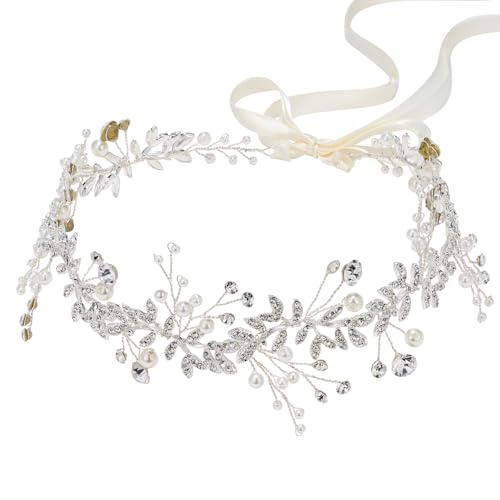 Silver Bridal Headpiece Headband for Wedding Hair Accessories - SWEETV