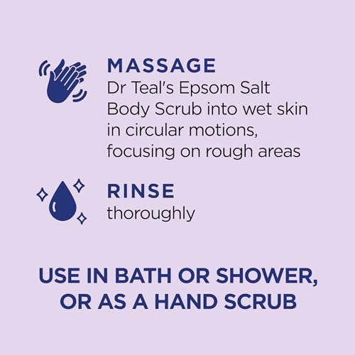 Dr Teal's Lavender Epsom Salt Body Scrub 16oz Pack of 3 - Relaxing & Moisturizing