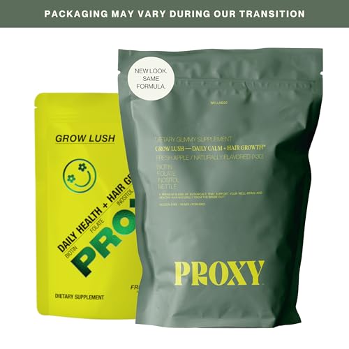 Proxy Grow Lush Hair Wellness Gummies with Biotin, Folate & Nettle – 30 Count