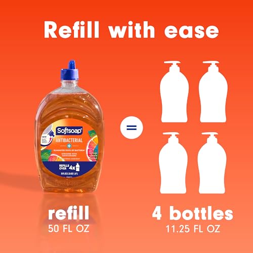 Softsoap Antibacterial Liquid Hand Soap Refill, Crisp Clean Scent, 50 fl oz