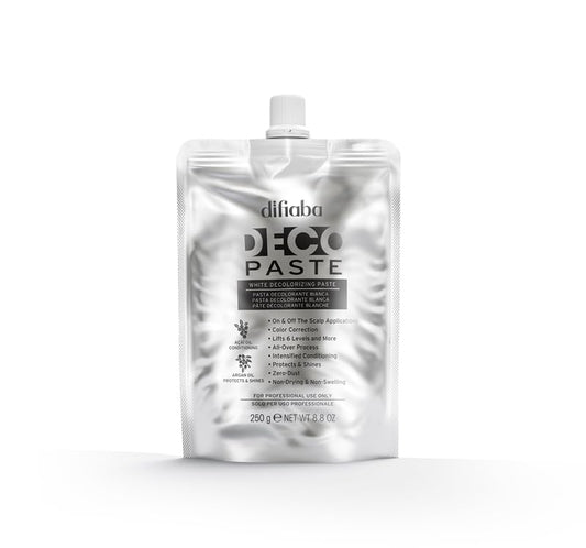 DIFIABA - Decopaste Hair Lightening Paste - No-Drip Paste Lightener for All Free-Hand & On Scalp Applications - Lifts Up to 6 Levels - Enriched with Argan Oil & Acai Oil - Adds Shine & Moisturizes