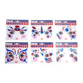 Patriotic Temporary Face Tattoos - 100 Pieces Glitter Face Art | Memorial Day 4th of July labor Day | Red White Blue Metallic Glitter | Election Party | USA