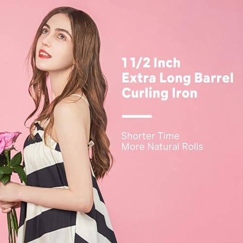 1.5 Inch Extra Large Curling Wand for Long Hair - Ceramic Tourmaline