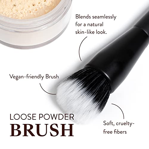 Mented Cosmetics Soft Synthetic Makeup Brushes, Blush, Concealer, Powder & Primer, Densely Packed Blending Brush for Face Makeup, Ideal for Women, Powder Brush