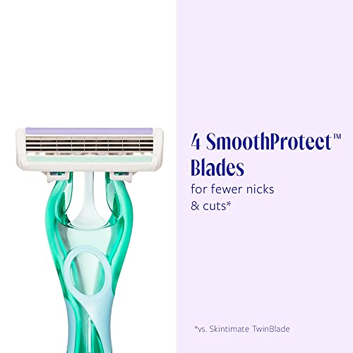 Skintimate Sensitive Skin Disposable Razor 4-Count Pack of 3 - 3 Blade, Travel Friendly